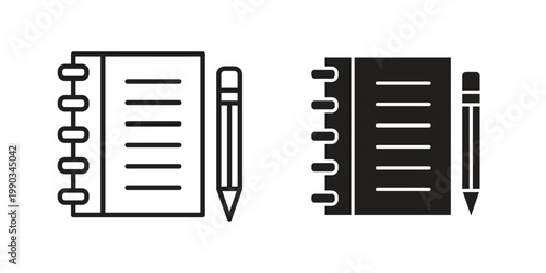 Notebook icon for web and mobile app. Vector icons