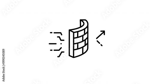 Firewall protection icon animation suitable for cybersecurity concepts, internet security services, and digital encryption.