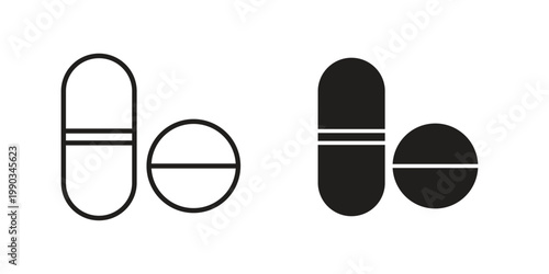 Pills and Tablets icon for web and mobile app. Vector icons