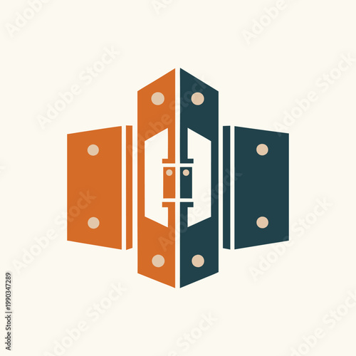 Tableau sur toile Door Hinge Logo with Modern Minimal Hardware Design.