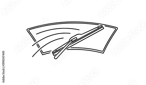 Windshield wiper line icon car cleaning vector illustration