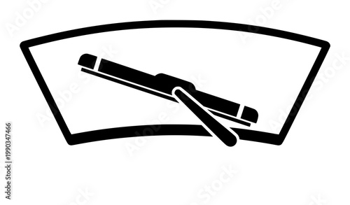Wiper silhouette icon windshield car vector symbol