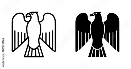Minimalist Eagle Heraldic Logo Icon Set