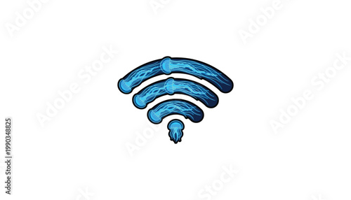 Artistic Watercolor WiFi Symbol Icon Illustration for Internet Connectivity Technology and Digital Communication Design Concepts