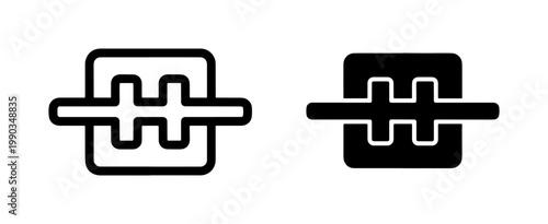 Dental Braces Icon Set for Orthodontic Treatment