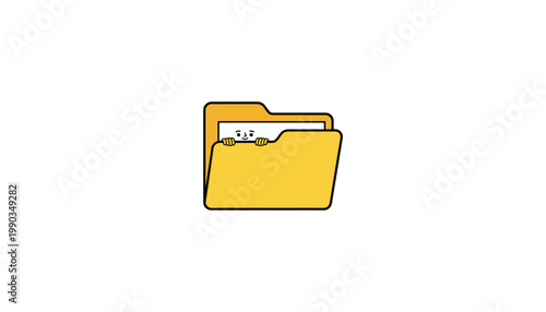  Cute Folder Character with Eyes Illustration for File Management Data Organization Office Productivity and Tech Humor Design