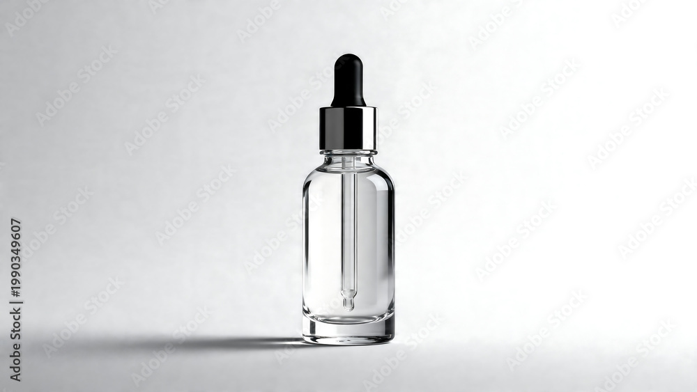 Naklejka premium Luxury Glass Dropper Bottle Isolated on Soft Neutral Background