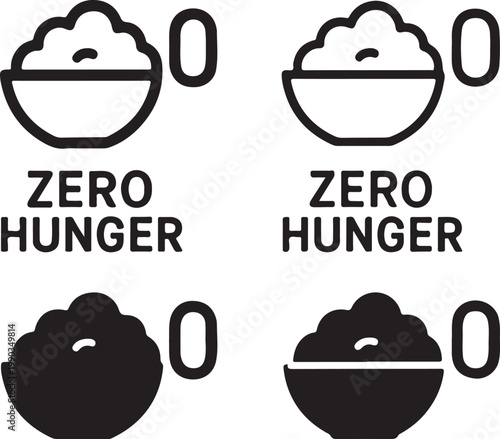 Foto Isolated Zero hunger campaign concept, zero hunger campaign concept, global goal
