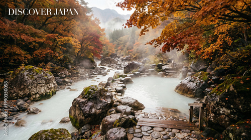 Discover Japan Autumn Hot Spring Mountain Valley