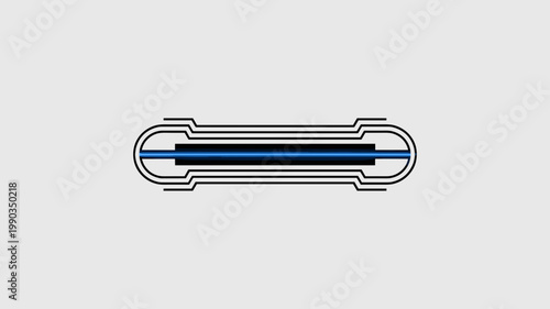 Linear semiconductor capsule icon – Ideal for nanotechnology, integrated circuits, or high-speed data transmission.