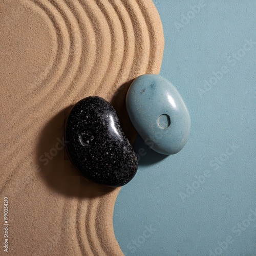 balance yin yang spa stones, zen garden
