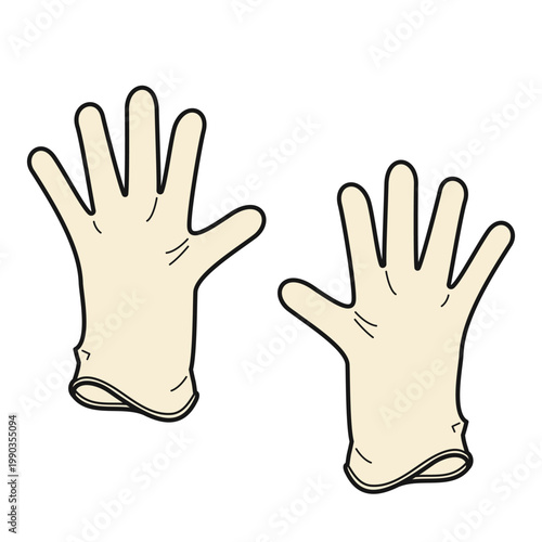 天然ゴムの使い捨て手袋・両手