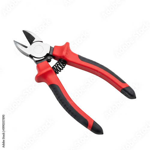 High-quality red and black handled needle nose pliers for gripping small objects