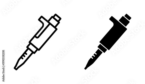 Laboratory Pipette Icon Set for Scientific Research