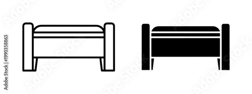 Minimalist Bench Furniture Icon Set