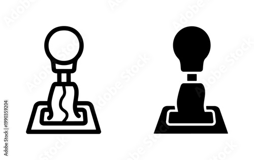 Manual Car Gear Shifter Icon Set