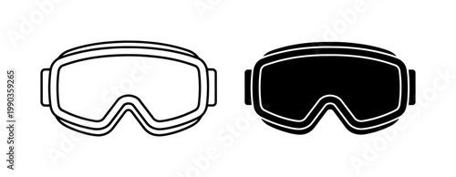 Ski Goggles Icon Set for Winter Sports Design