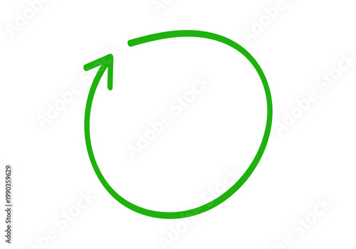 Flecha verde circular en forma de anillo