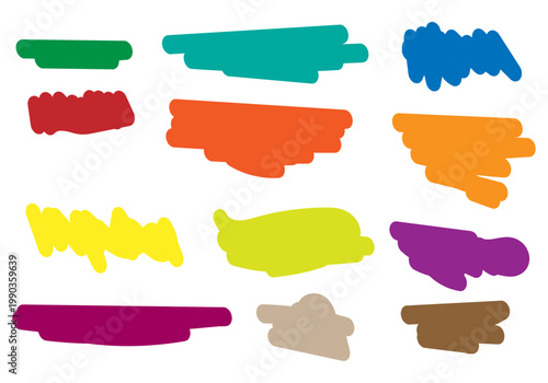 Colección de trazos de rotulador de colores variados
