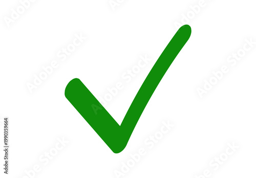 Marca de verificación verde dibujada con trazo manual 