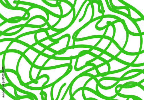 Patrón abstracto de líneas curvas verdes enmarañadas