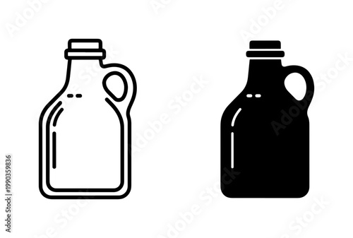 Glass Growler Jug Icon Set for Beer and Cider