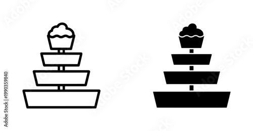 Tiered Cupcake Stand Icon Set
