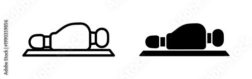 Dead Body Outline and Silhouette Icon Set