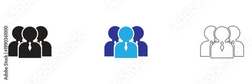Sales Team  Icons Set for Business. Collection of modern flat icons representing sales team concepts, marketing, management, growth, and customer relations for business and corporate design use.