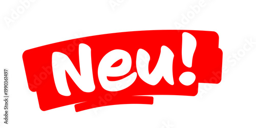Text "Neu!" auf rote Spur