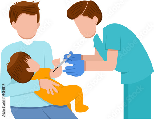 Pediatrician Giving Vaccine To Baby