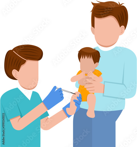 Pediatrician Giving Vaccine To Baby