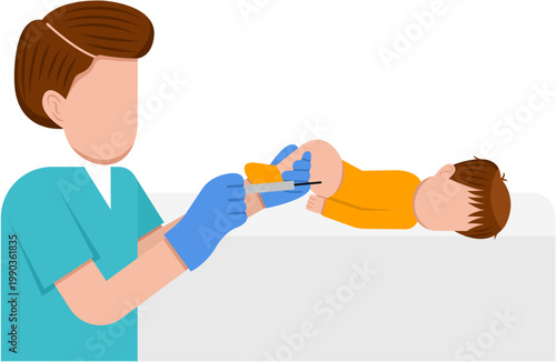 Pediatrician Giving Vaccine To Baby