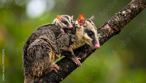 Opossum Mom  Baby.