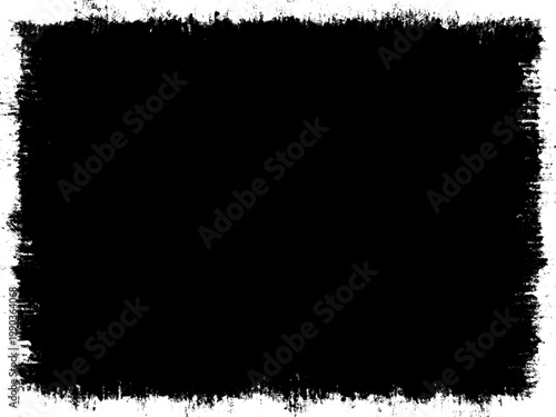 Horizontal grunge textures, rectangle frame, black dirty texture. brush stroke