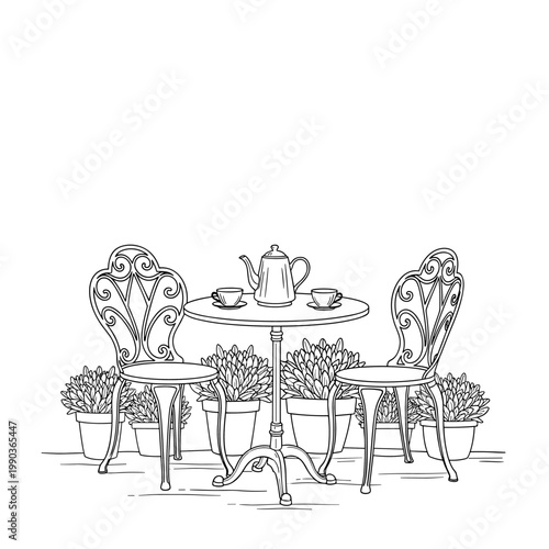 a vintage outdoor café table