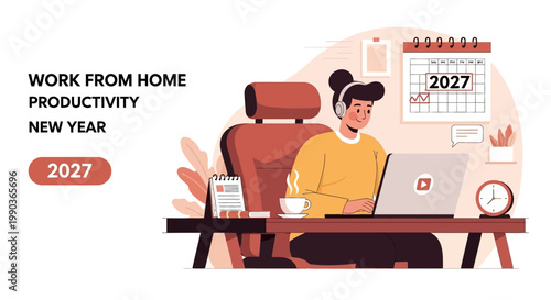 Woman Working from Home.