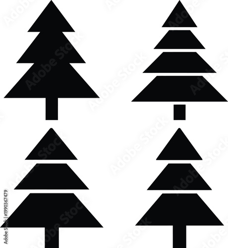 Black silhouette christmas trees on white background black silhouettes tree evergreen trees minimalist trees