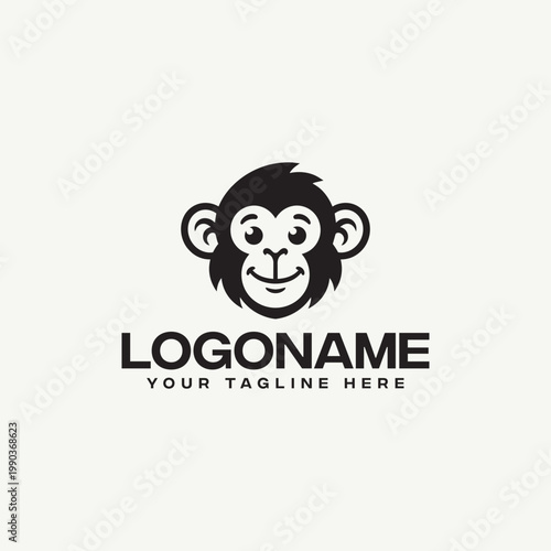 Monkey Face Logo Design Template 2.