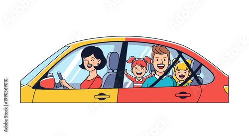 Family in a Car.