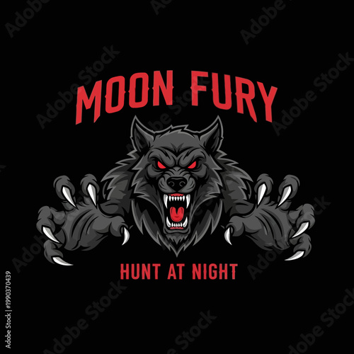 Fierce gray wolf with sharp teeth.