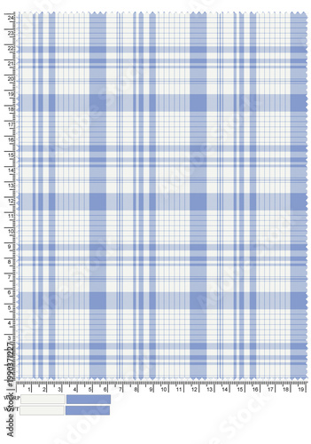 Blue and white checkered gingham pattern with a seamless plaid fabric texture creates a vintage tablecloth design for a cotton textile backdrop or picnic wallpaper