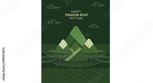 Zongzi dumplings with bamboo leaves for Dragon Boat Festival celebration.