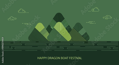 Abstract Zongzi Dumplings Design for Dragon Boat Festival.