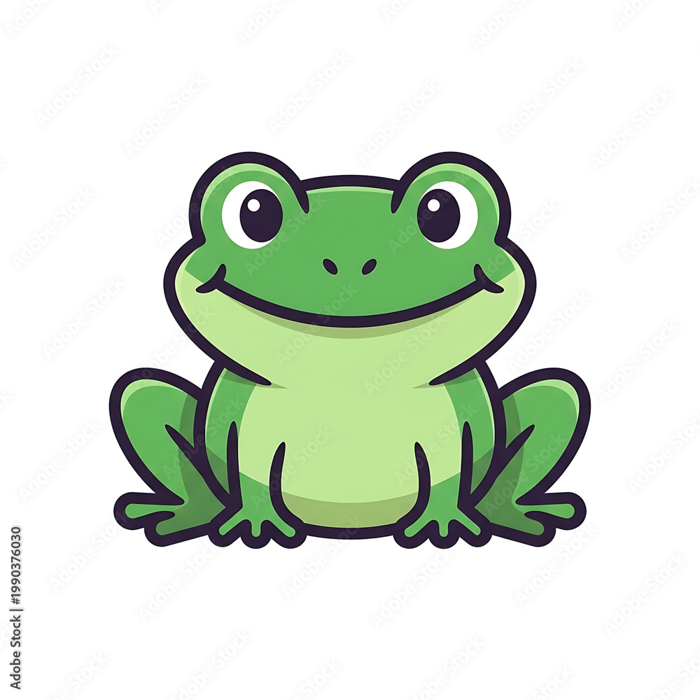 Fototapeta premium Happy Green Frog Cartoon.