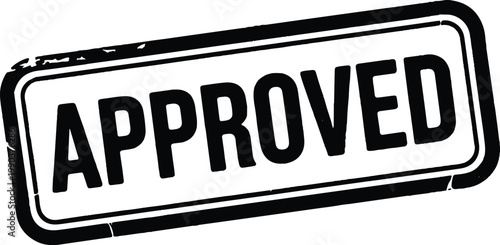 Approved stamp red grunge rubber seal official approval label