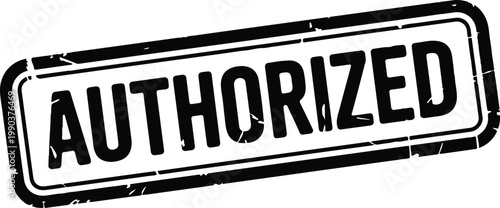 Authorized stamp red grunge rubber seal official authorization label