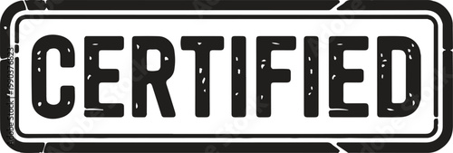 Certified stamp red grunge rubber seal official certification label
