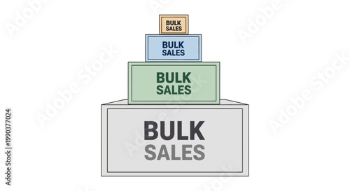 Bulk sales pyramid chart isolated on white background vector illustration