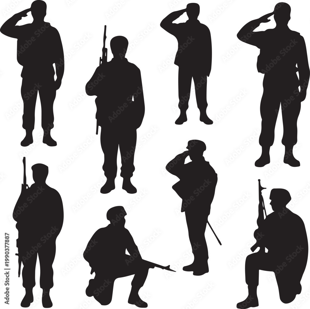 Obraz premium Soldier silhouettes